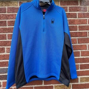 Spyder Core Fleece Lined 1/4 Zip Pullover Sweater Jacket Blue Men’s XL